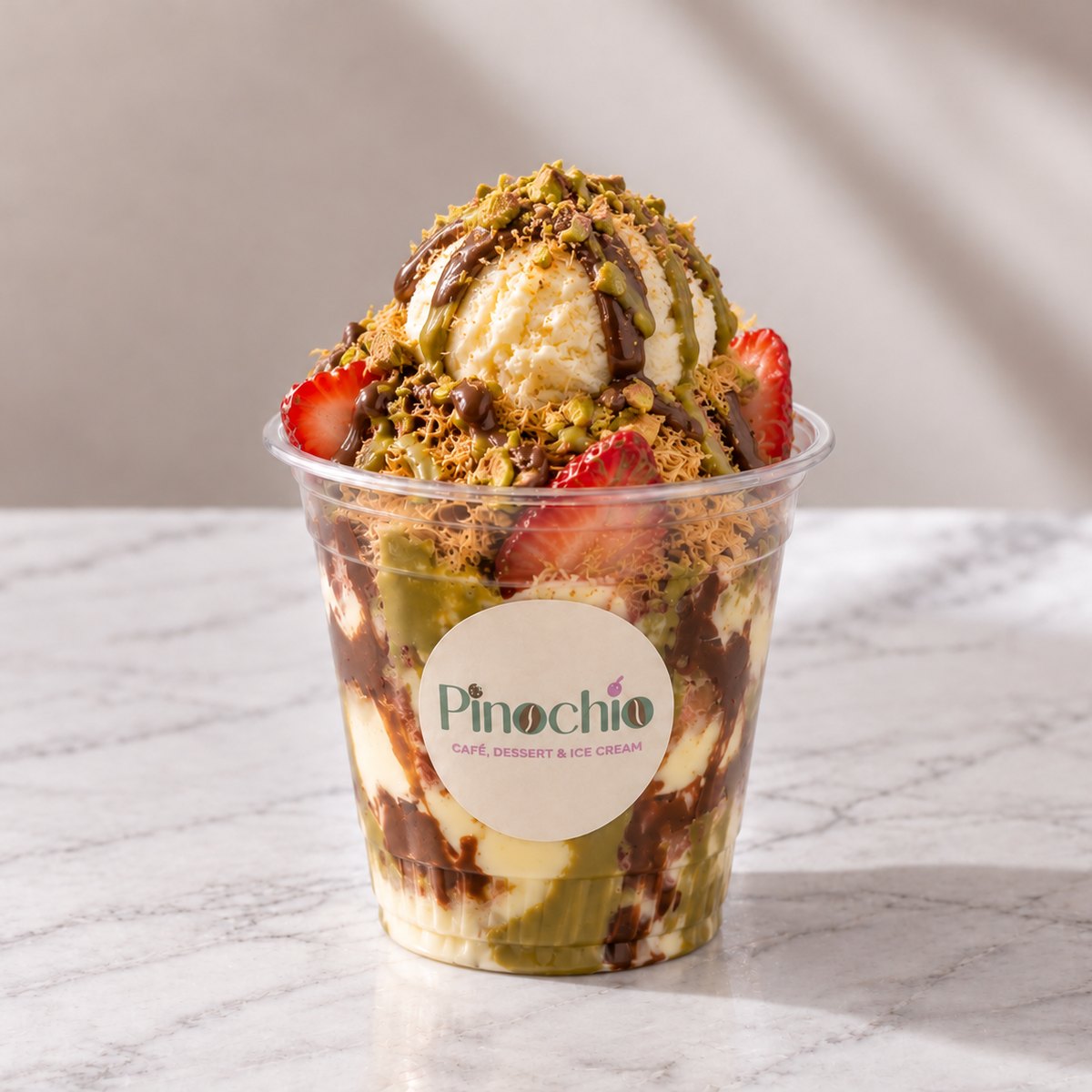 Dubai Chocolate Kunafa Sundae