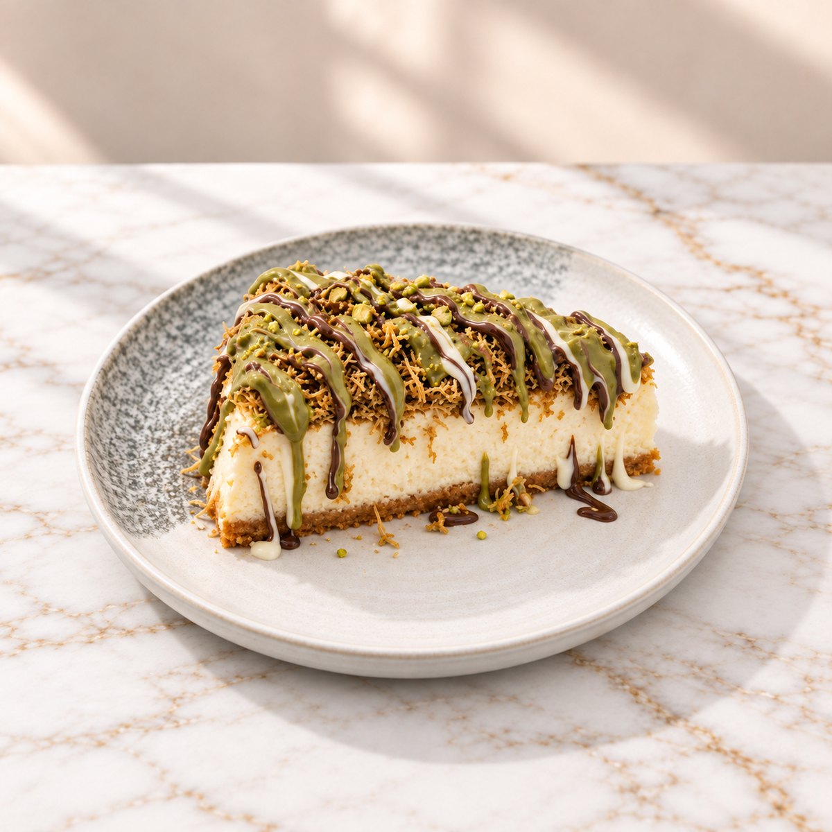 Dubai Kunafa Cheesecake
