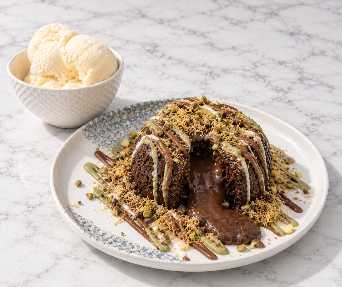 Dubai Kunafa Lava Cake